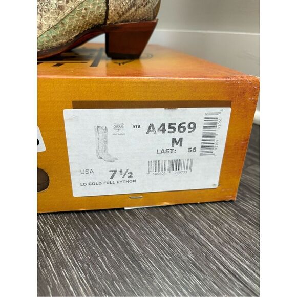 NIB Corral Gold Full Python Limited Edition Women’s Cowboy Boots Size 7.5 - Picture 11 of 11